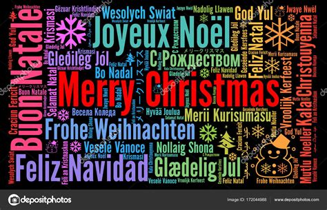 Merry Christmas In Different Languages Word Cloud Stock Photo By