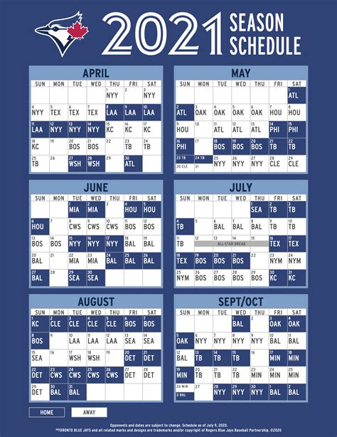 Blue Jays Printable Schedule Printable World Holiday