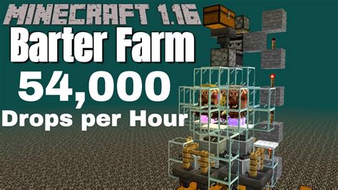 Minecraft 116 Piglin Bartering Farm 54000 Drops Per Hour Minecraft