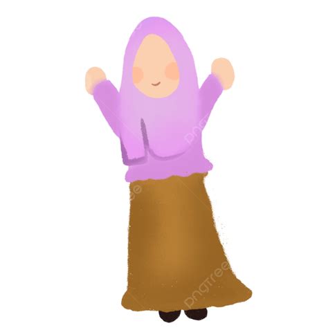 Muslimah With Purple Hijab Raise Hand Muslimah Muslimah Art Purple