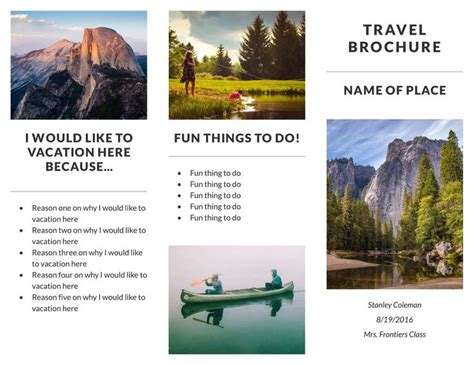 Free Tri Fold Brochure Templates And Examples Travel Brochure Template