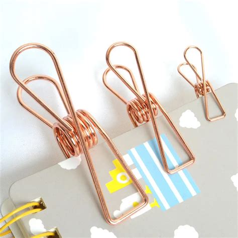 Pcs Lot Beautiful Metal Plating Colored Binder Clips Paper Clip Dovetail Clamp Memo Clips