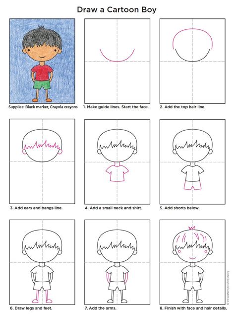 How To Draw A Boy In Shorts · Art Projects For Kids Drawing Lessons
