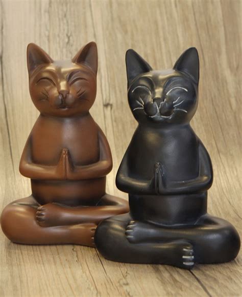 Zen Meditating Namaste Cat Statues Cat Statue Statue Cats