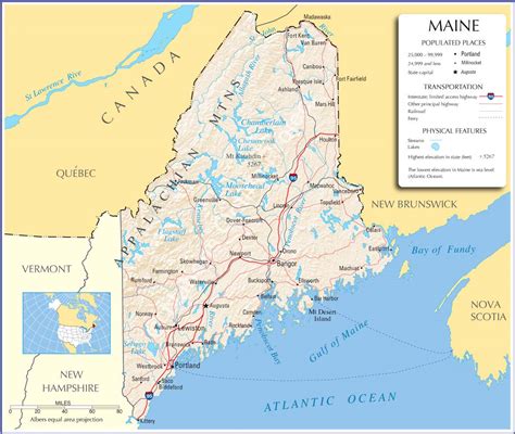 Maine Mapmaine State Mapmaine Road Map Map Of Maine