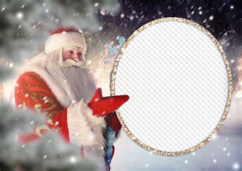 Psd Png Photo With Santa Claus Photo Frame