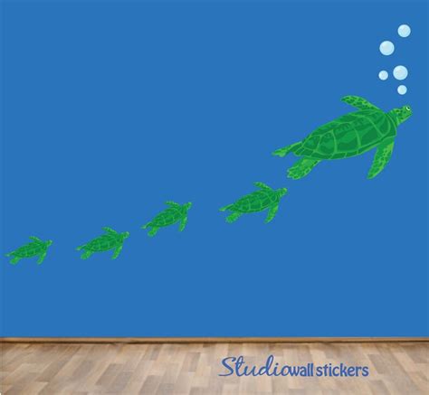 Sea Turtles Decal Childrens Wall Decal Etsy