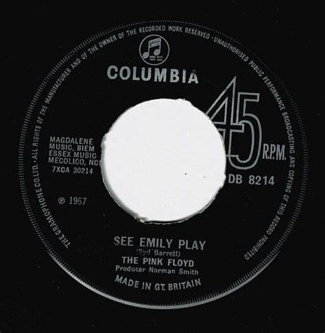 Pink Floyd See Emily Play Vinyl Record 7 Inch Columbia 1967