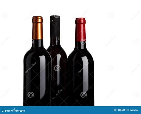 Three Bottles Of Red Wine Stock Image Image 13086651