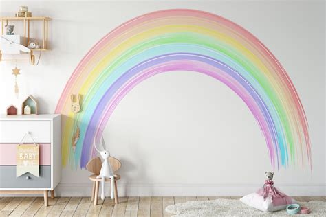 Rainbow Girls Room Rainbow Nursery Rainbow Wall Mural Kids Girl Rooms