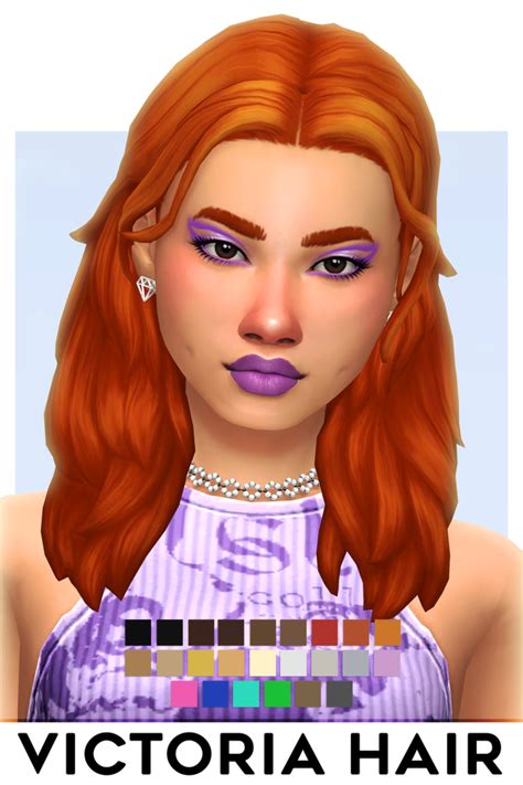 Victoria Hair By Imvikai Imvikai On Patreon In 2023 Sims 4 Custom