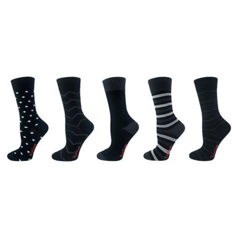 Chaussettes De Bambou Sans Compression 5 Paires Noir