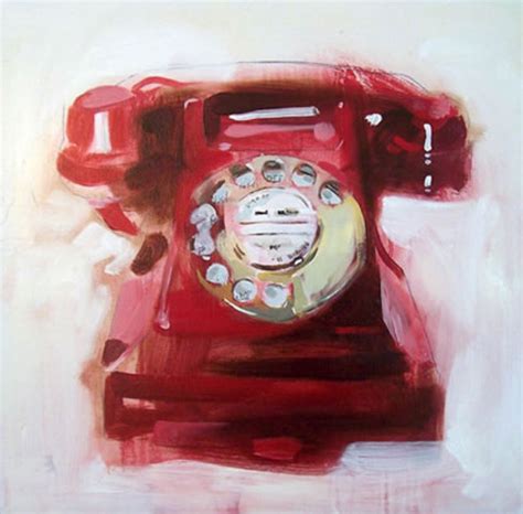 Red Bakelite Telephone James Paterson Painting Phone Art Art