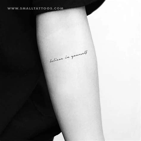 Believe In Yourself Temporary Tattoo Set Of 3 Tattoo Ideen Unterarm