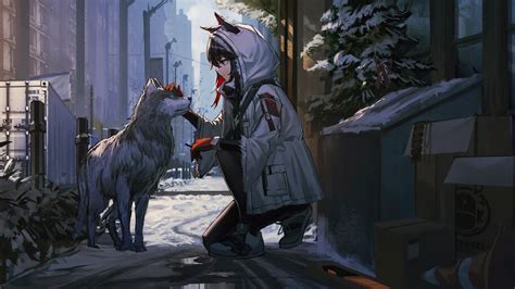 Anime Girl Wolf Texas Arknights 4k 6552 Wallpaper