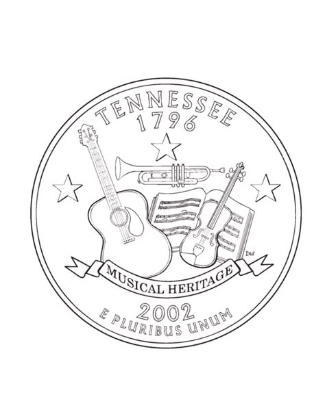 Quarter coloring page images sketch coloring page. Tennessee State Quarter Coloring Page | Coloring pages ...