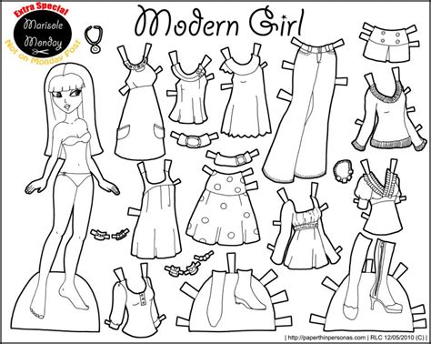 Marisole Monday Modern Girl In Black White Coloring Pages Free
