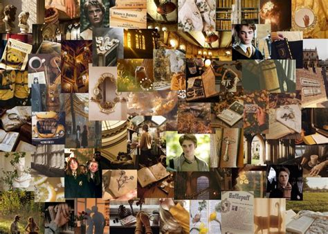 Custom Aesthetic Collage Wallpaper Custom Aesthetic Collage Etsy Hufflepuff Aesthetic