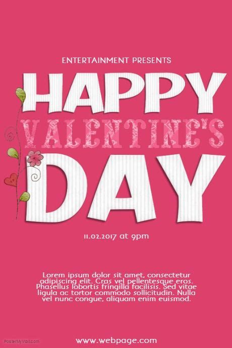 Valentines Day Poster Template Postermywall Wacom Flyer Template