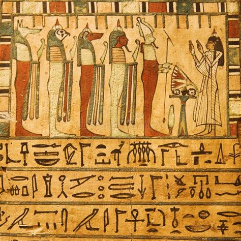 Ancient Egyptian Gods And Hieroglyphics Stock Image Image Of Paint