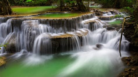 Deep Forest Waterfall Kanchanaburi Thailand Ultra Hd Wallpapers For