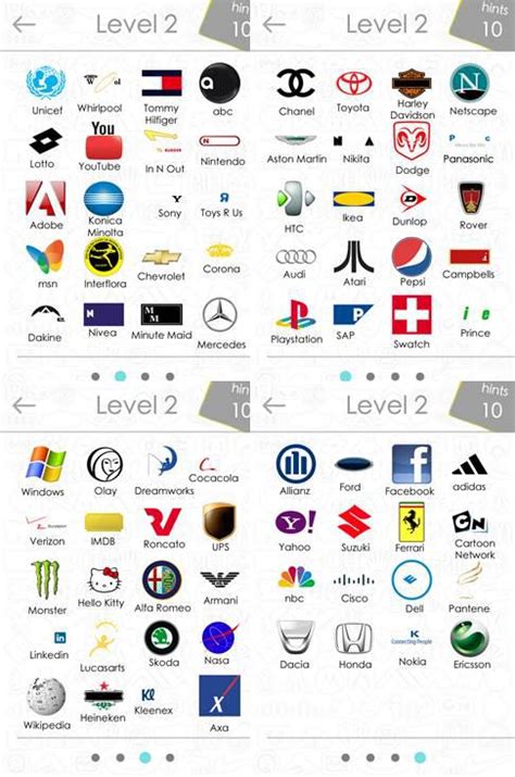 Está dividido en 16 etapas con más de 250 logos tales como bmw, mercedes, audi, ford, hyundai, etc. Respuestas nivel 1 al 8 de Logos Quiz