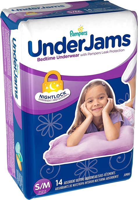 Pampers Underjams Girls Bedtime Underwear Size Sm 14 Count