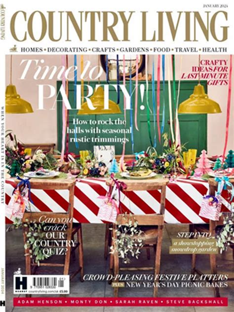 Country Living Uk Magazine January 2024 Time To Party Ebay