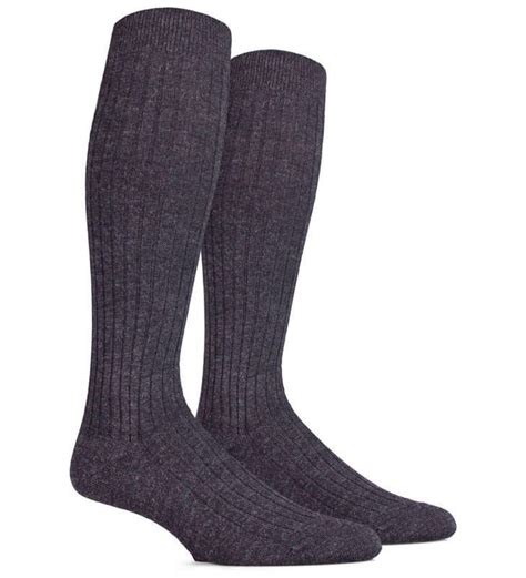 Merino Wool Blend Ribbed Knee High Socks Men S Over The Calf Socks Socks Merino Wool