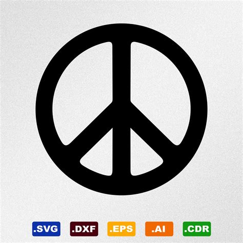 Peace Symbol Svg Dxf Eps Ai Cdr Vector Files For Etsy