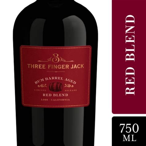 Three Finger Jack Rum Barrel Aged California Red Blend Wine 750 Ml
