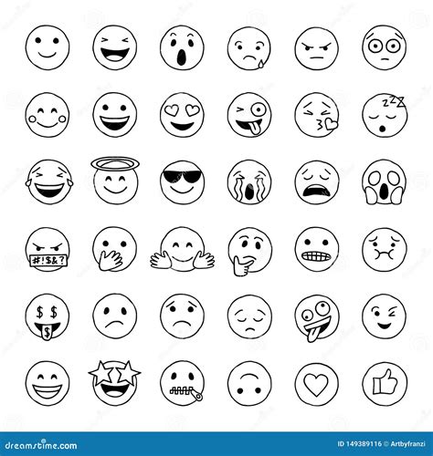 Hand Drawn Doodle Emoji Vector Illustration 149389116