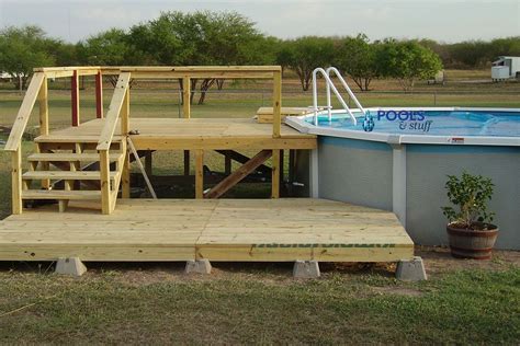 Diy Small Above Ground Pool Deck Pool Deck Ideas Partial Deck The