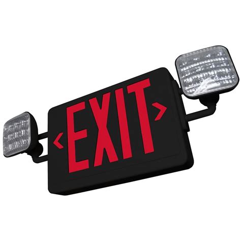 Led Exit Sign And Emergency Light Black Finish Exitvledublel90