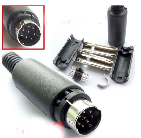 50pcs 8 Pin Mini Din Plug Cable Mount Male 9mm Socket In Connectors