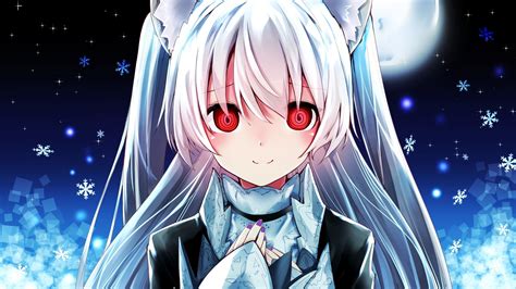 White Haired Red Eyes Anime Girl Wallpapers Wallpaper Cave