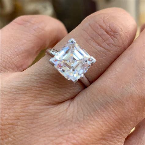 Jewelry 14k White Gold 4ct Asscher Cut Engagement Ring Poshmark