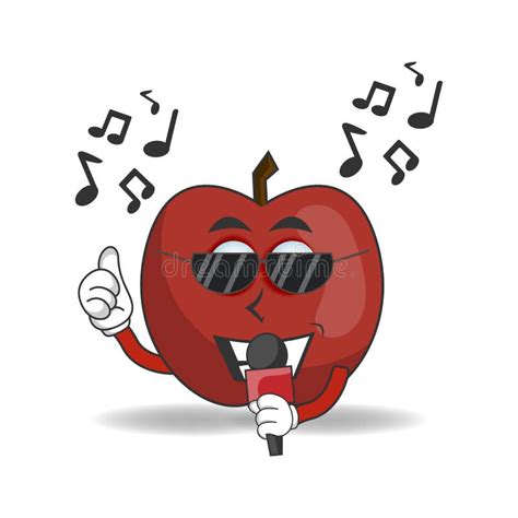 The Apple Mascot Character Becomes Waiters Vector Illustration Stock