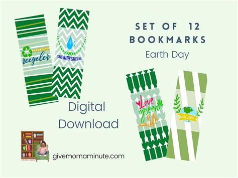Earth Day Printable Bookmarks Give Mom A Minute