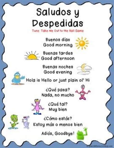 Saludos Y Despedidas Greetings And Farewells Spanish Vocabulary 43c