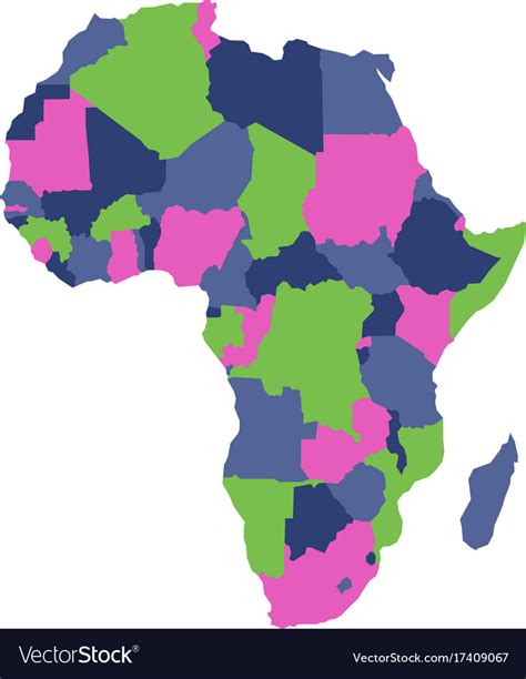 Political Map Africa Continent In Four Colors Vector Image