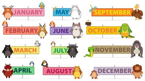 Months Of The Year Signs Printable