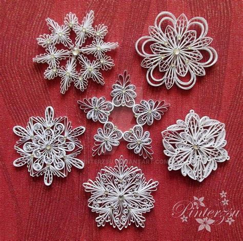 Quilled Snowflakes By Pinterzsu On Deviantart Quilling Patterns