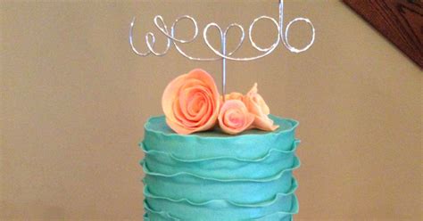 The Cake Market Turquoise Ruffle Wedding Cake