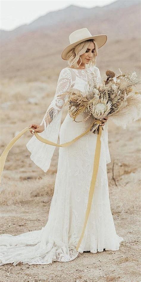 Amazing Boho Wedding Dresses With Sleeves Bridalgown Weddingdress