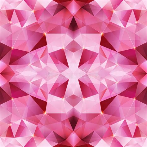 Pink Crystal Vector Abstract Seamless Pattern Stock Vector
