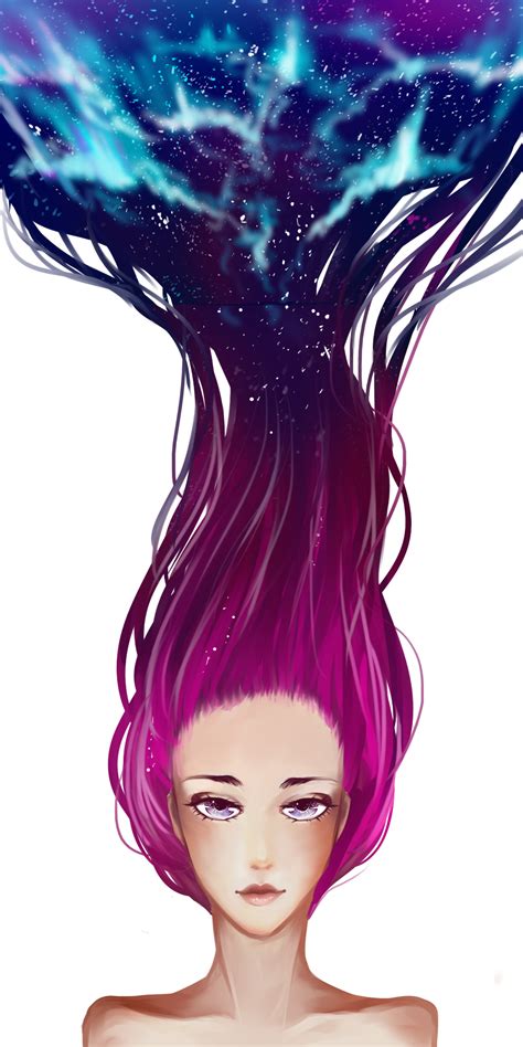 Galaxy Hair Anime Girl