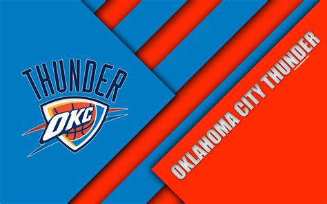 Download Wallpapers Oklahoma City Thunder Nba 4k Logo Material