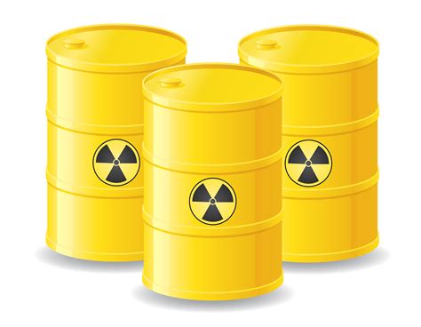 Yellow Barrels Of Radioactive Waste Vector Illustration Vector