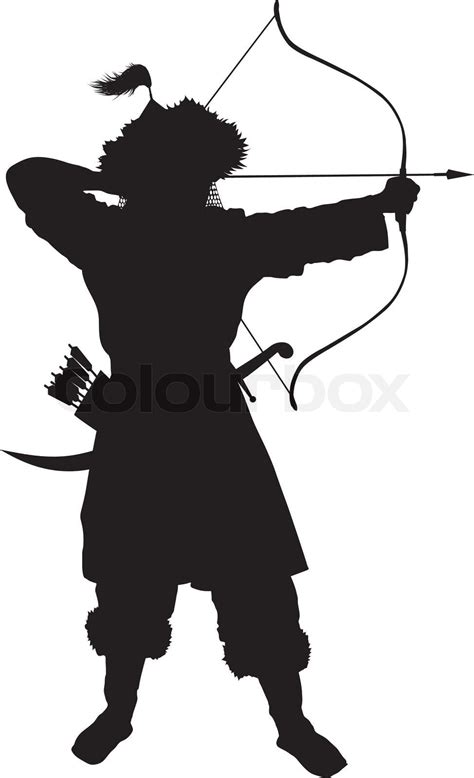 Orientalische Archer Krieger Thema Stock Vektor Colourbox